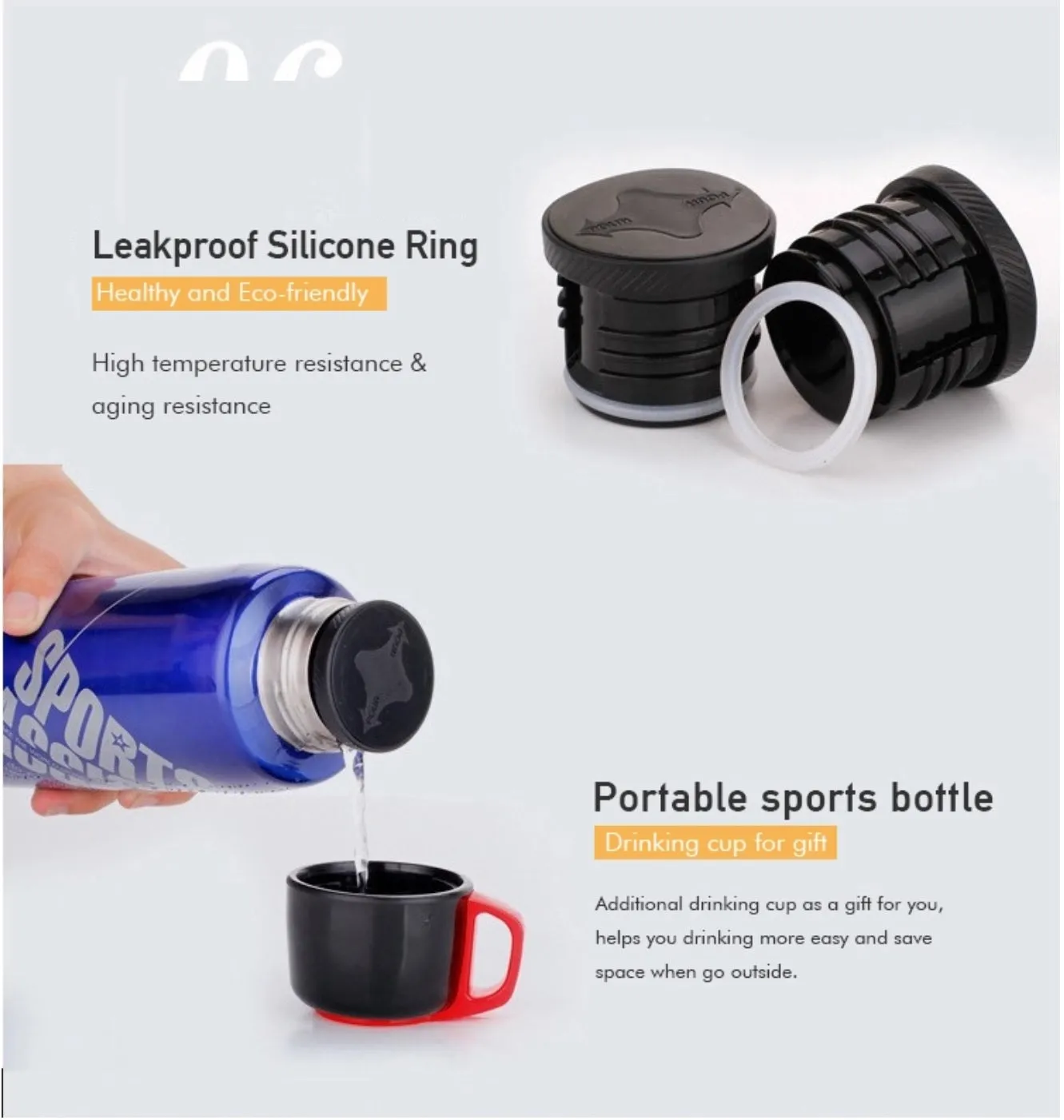 800ml Stainless Steel Insulated Hot Cold Water bottle