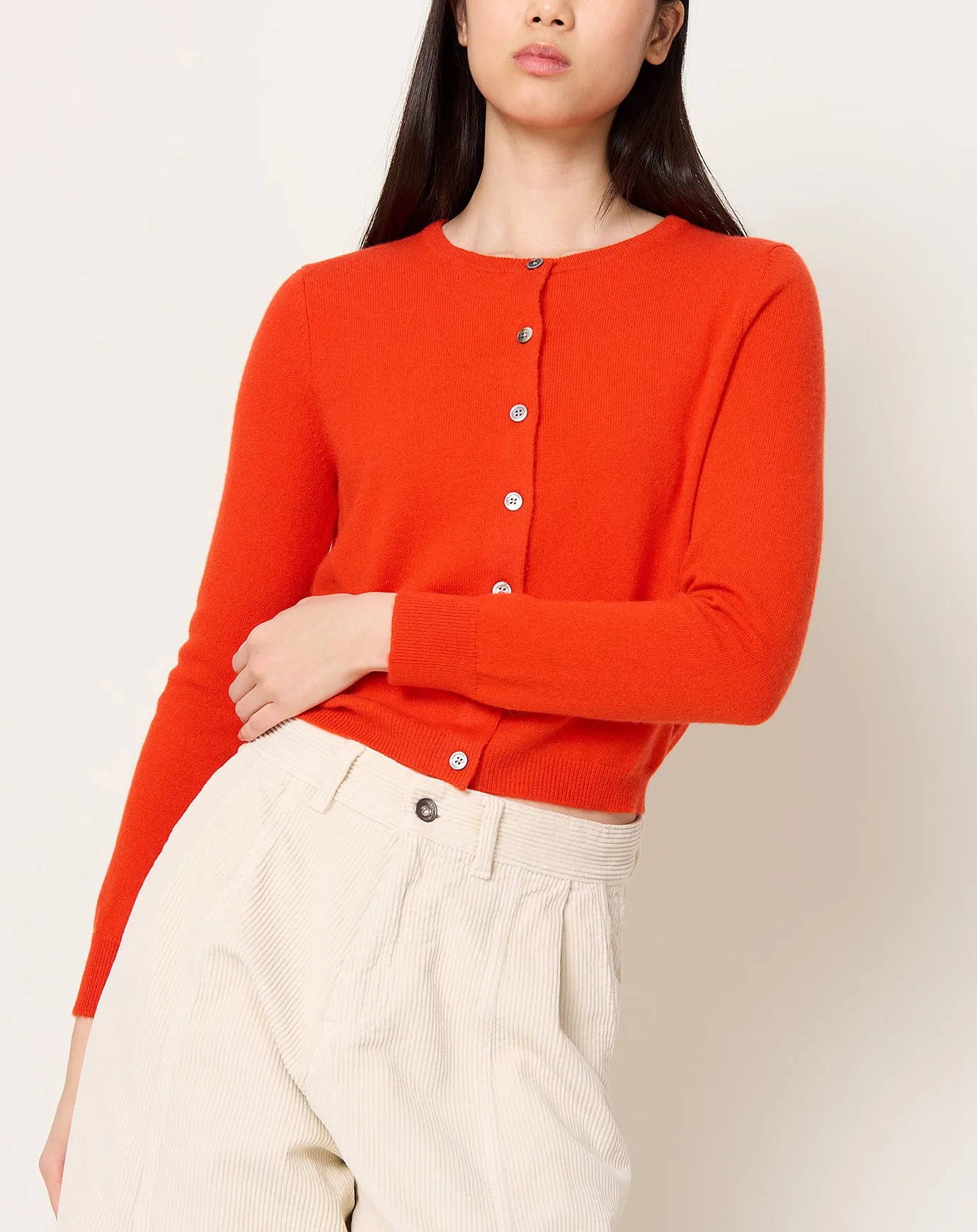 Ava Cardigan in Red Orange