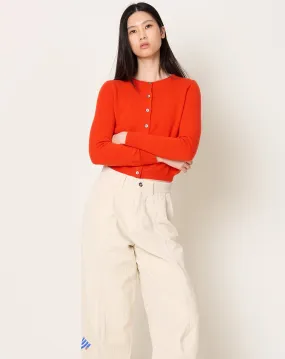 Ava Cardigan in Red Orange