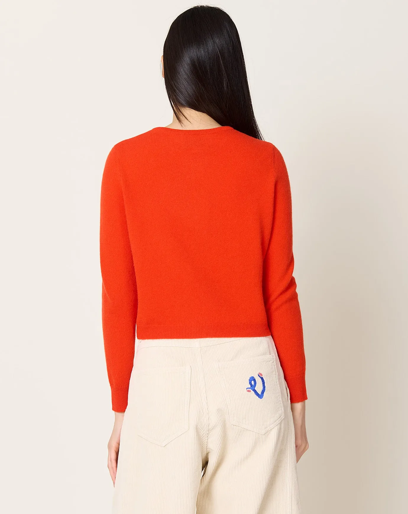 Ava Cardigan in Red Orange