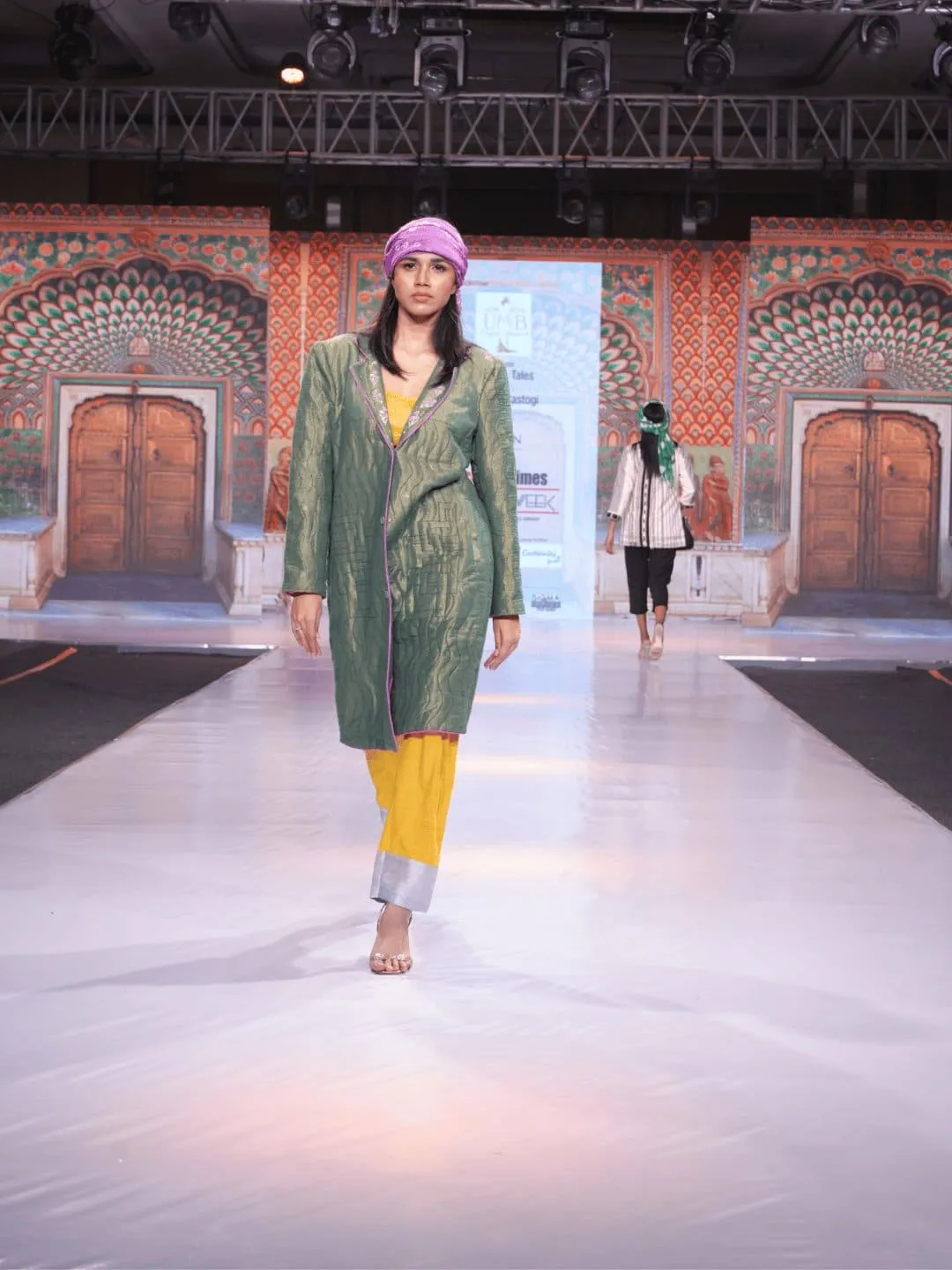Banarsi Silk Women Quilted Jacket - Green