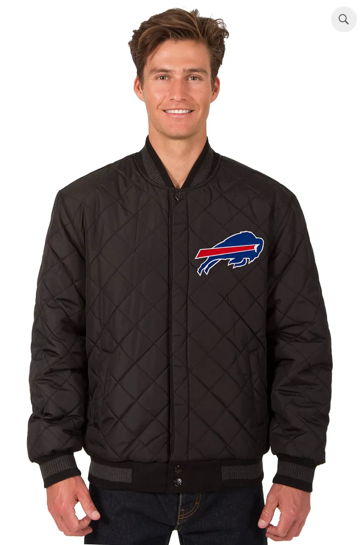 Buffalo Bills Reversible Wool and Leather Varsity Jacket with Back Logo