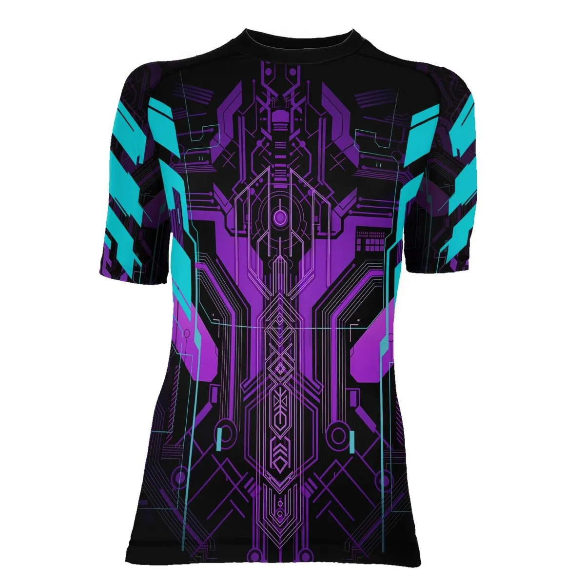 Cyberpunk Ultraviolet Women's Short Sleeve Rash Guard