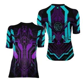 Cyberpunk Ultraviolet Women's Short Sleeve Rash Guard