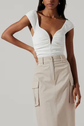 Ninette V Neck Bodysuit White