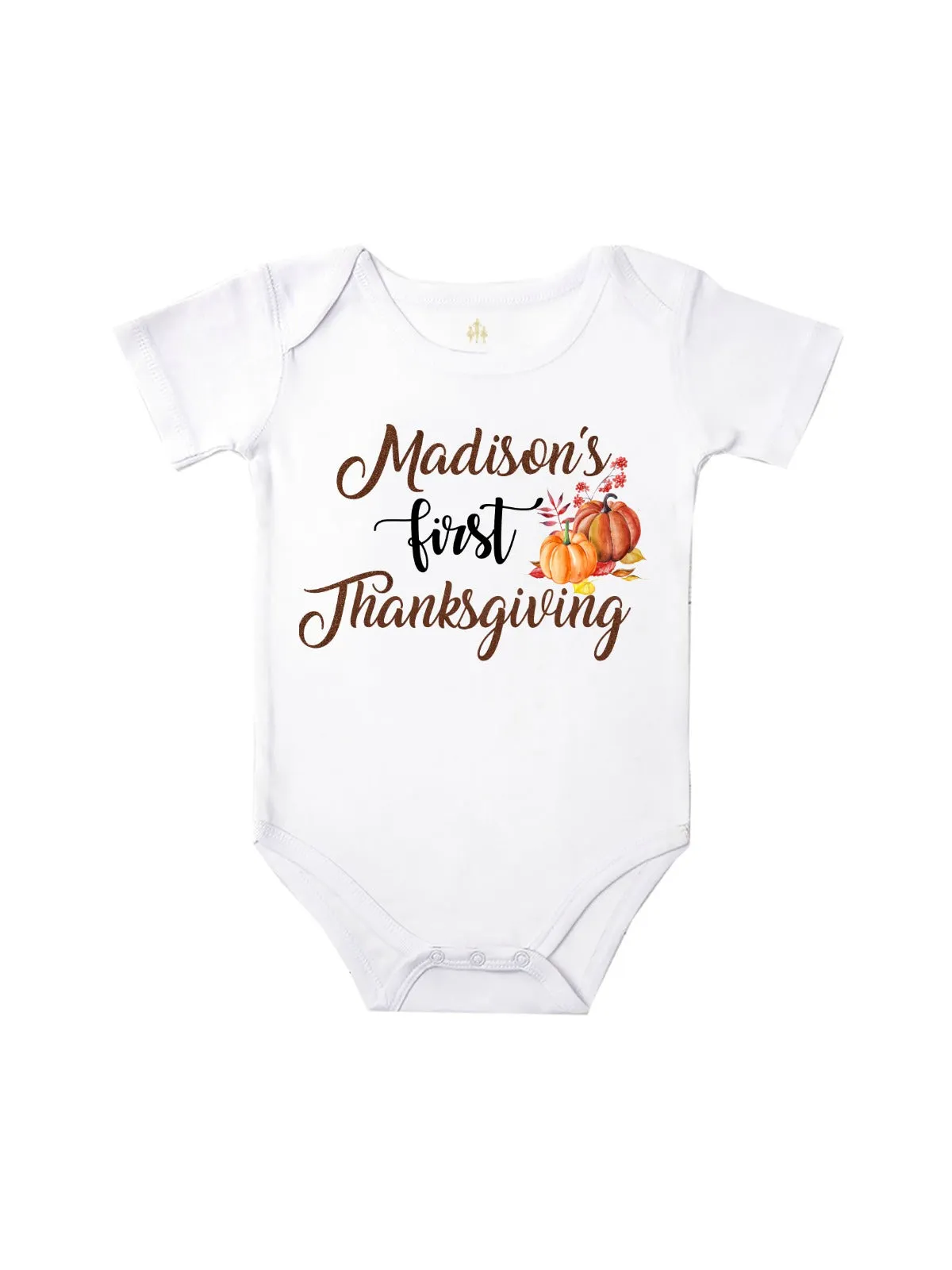 Personalized Baby Girl First Thanksgiving Bodysuit